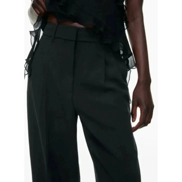 WILFRED Carrot Pant Black Pleated Tapered Crop Effortless Trouser 00 Aritzia - Picture 6 of 13